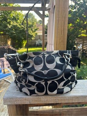VTG Y2K Coach Brooke signature sateen op art hobo shoulder bag F17183